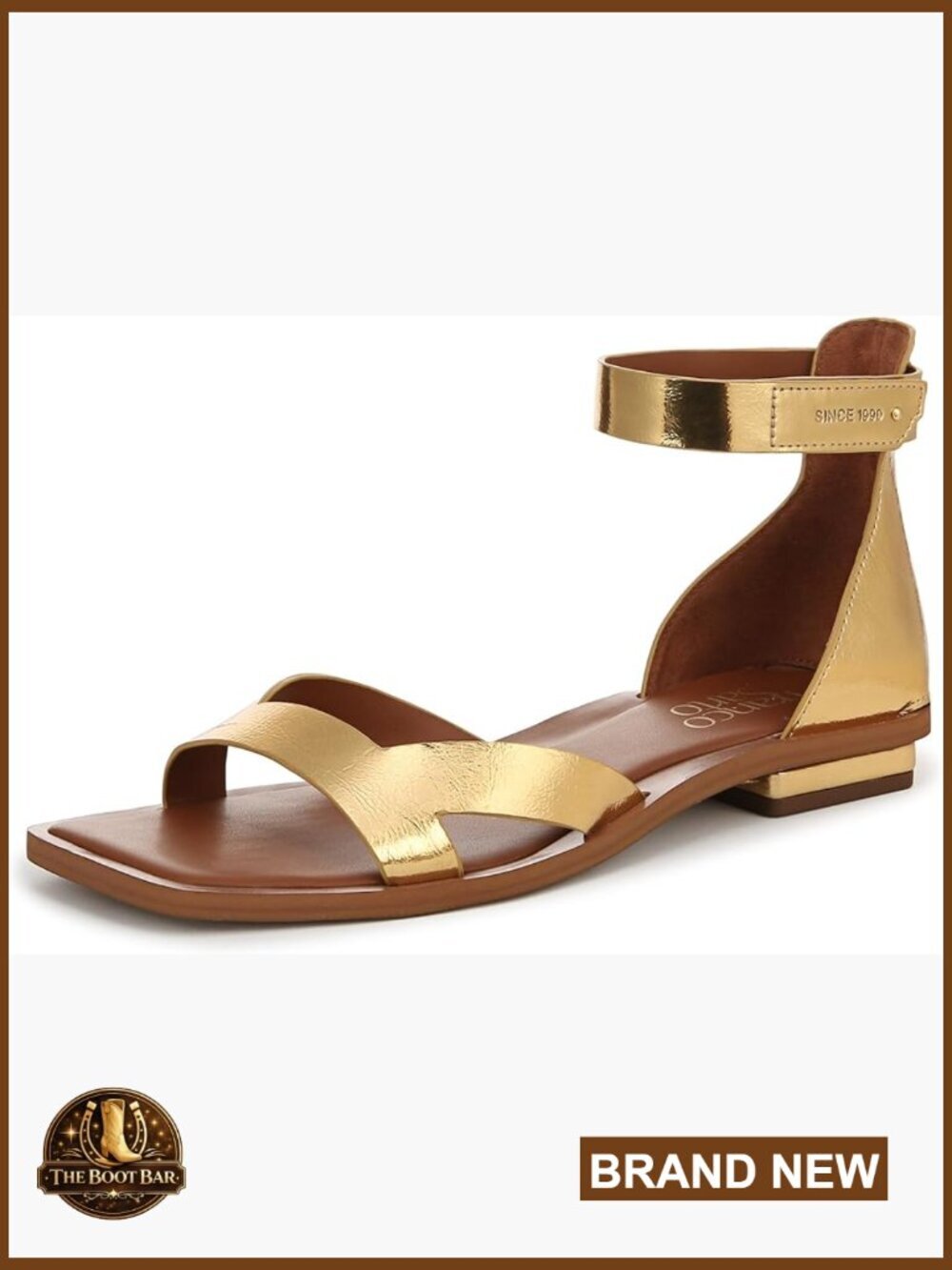 Faux Leather Slip On Sandals with Open Square Toe and 0.75 Inch Heel,